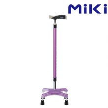 MIKI三貴四腳拐杖MRS-010310  紫色MRS-010310 老人手杖 輕便防滑助行器 鋁合金可伸縮折疊